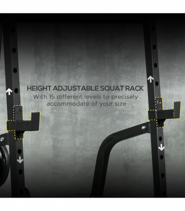 SPORTNOW Smith Machine Power Rack with Pull Up Bar, Lat Pull Down System