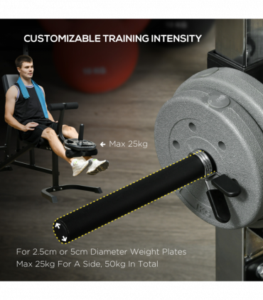 SPORTNOW Smith Machine Power Rack with Pull Up Bar, Lat Pull Down System