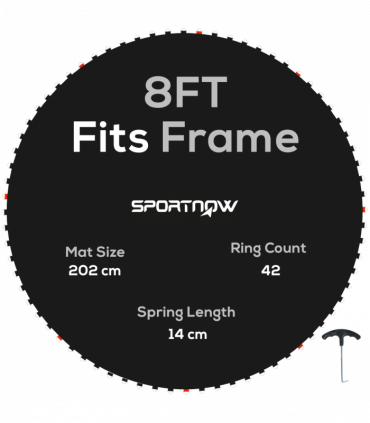 SPORTNOW Trampoline Mat with 42 V-Hooks, for 8ft Trampoline