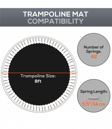 SPORTNOW Trampoline Mat with 42 V-Hooks, for 8ft Trampoline