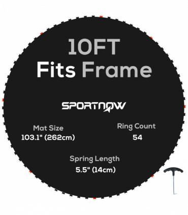 SPORTNOW Trampoline Mat with 54 V-Hooks, for 10ft Trampoline