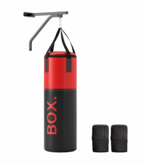 SPORTNOW Unfilled Punch Bag with Boxing Gloves and Wall Mounted Bracket