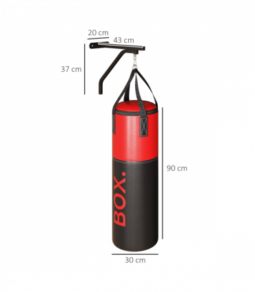 SPORTNOW Unfilled Punch Bag with Boxing Gloves and Wall Mounted Bracket