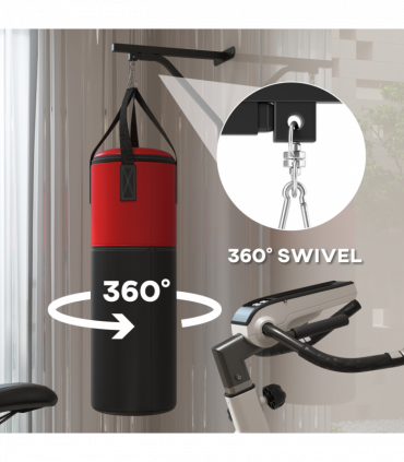 SPORTNOW Unfilled Punch Bag with Boxing Gloves and Wall Mounted Bracket