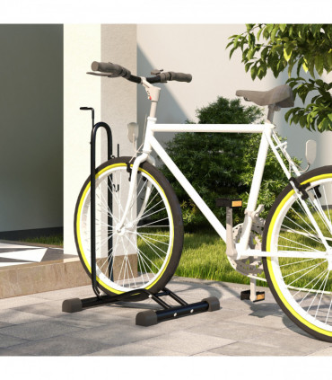 SPORTNOW Vertical & Horizontal Bike Rack Fits 6"-28" and 700c Bikes, Black