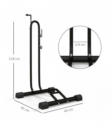 SPORTNOW Vertical & Horizontal Bike Rack Fits 6"-28" and 700c Bikes, Black