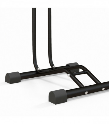 SPORTNOW Vertical & Horizontal Bike Rack Fits 6"-28" and 700c Bikes, Black