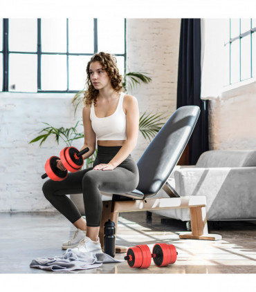 SPORTNOW Weight Dumbbells Set, Barbell, Kettlebell, Push Up Stand, 30kg