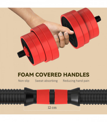 SPORTNOW Weight Dumbbells Set, Barbell, Kettlebell, Push Up Stand, 30kg