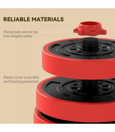 SPORTNOW Weight Dumbbells Set, Barbell, Kettlebell, Push Up Stand, 30kg