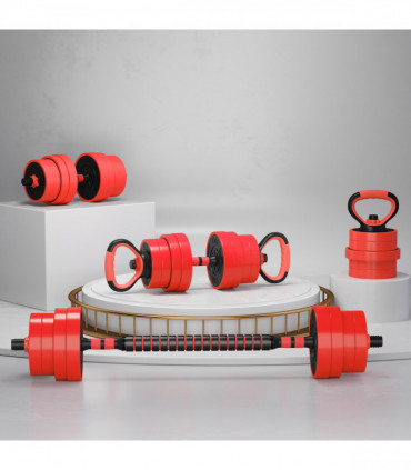 SPORTNOW Weight Dumbbells Set, Barbell, Kettlebell, Push Up Stand, 30kg