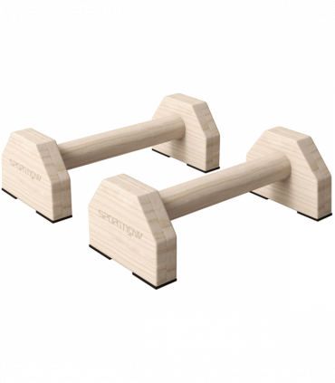 SPORTNOW Wooden Parallettes Push Up Bars Calisthenics Equipment for Home Gym