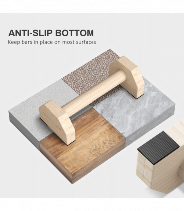 SPORTNOW Wooden Parallettes Push Up Bars Calisthenics Equipment for Home Gym