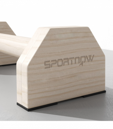 SPORTNOW Wooden Parallettes Push Up Bars Calisthenics Equipment for Home Gym