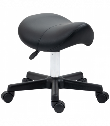 Saddle Stool PU Leather Adjustable Rolling Salon Chair Steel Frame for Massage