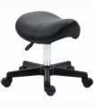 Saddle Stool PU Leather Adjustable Rolling Salon Chair Steel Frame for Massage