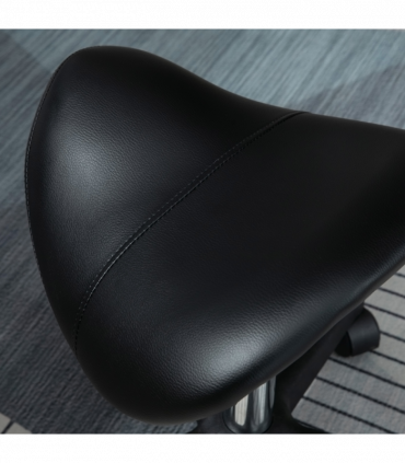 Saddle Stool PU Leather Adjustable Rolling Salon Chair Steel Frame for Massage