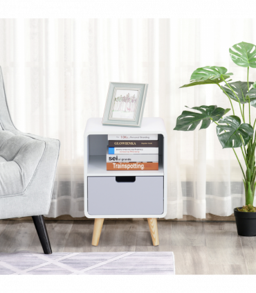 Scandinavian Nordic Style Bedside Table End Nightstand Lamp Desk With Drawer