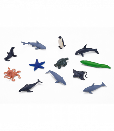 Sea Life Mini Worlds Playset  12pc Ocean Animal Figures