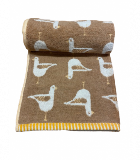 Seagull Turkish Cotton jacquard Bath towel Beige