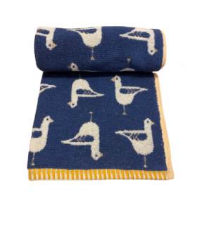 Seagull Turkish Cotton jacquard Hand towel Navy