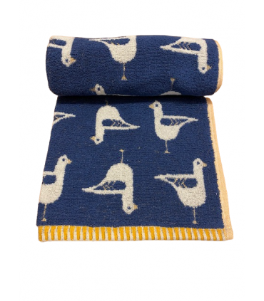 Seagull Turkish Cotton jacquard Hand towel Navy