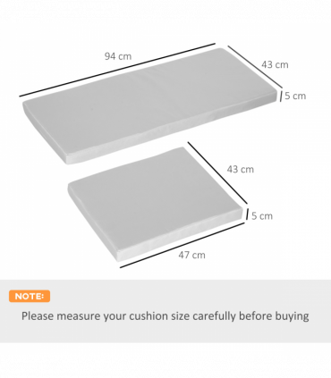 Seat Cushion Pads for Rattan Furniture, 3 PCs Garden Furniture Cushions, Grey