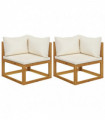 vidaXL Sectional Corner Sofas 2 pcs with Cushions Solid Wood Acacia