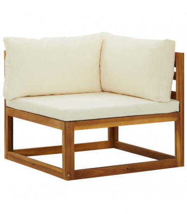 vidaXL Sectional Corner Sofas 2 pcs with Cushions Solid Wood Acacia