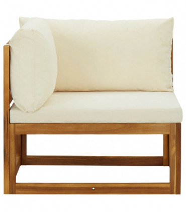 vidaXL Sectional Corner Sofas 2 pcs with Cushions Solid Wood Acacia