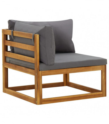 vidaXL Sectional Corner Sofas 2 pcs with Cushions Solid Wood Acacia