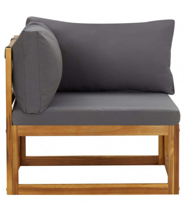 vidaXL Sectional Corner Sofas 2 pcs with Cushions Solid Wood Acacia