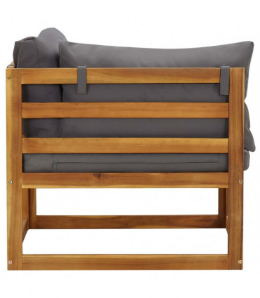 vidaXL Sectional Corner Sofas 2 pcs with Cushions Solid Wood Acacia