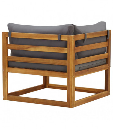 vidaXL Sectional Corner Sofas 2 pcs with Cushions Solid Wood Acacia