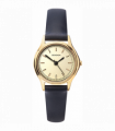 Sekonda Ladies Basic Round Gold Plated Dial Blue Leather Strap Watch 2813