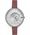 Sekonda Ladies Basic Silver Glitter Bling Dial and Pink Leather Strap Watch