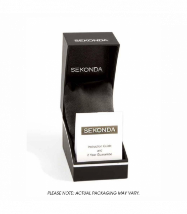 Sekonda Mens Basic White Dial Black Leather Strap Watch 1535