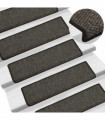 Self-adhesive Stair Mats Sisal-Look 15 pcs 65x25 cm Anthracite