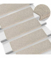 Self-adhesive Stair Mats Sisal-Look 15 pcs 65x25 cm Silver