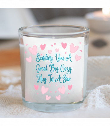Sending You A Great Big Cozy  Hug In A Jar Candle Gift Set | Best Friend Gift | Scented Candle Gift Box | Message Candle |  Bereavment Gift