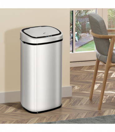 Sensor Bin 68 L Dustbin Stainless Steel Automatic Silver Dust-Silver
