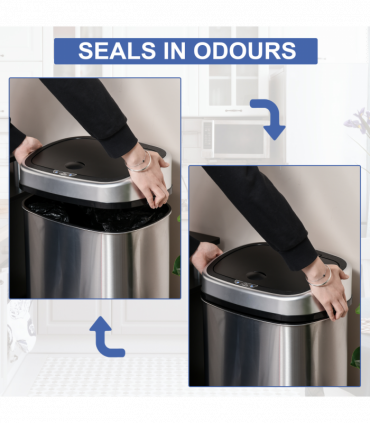 Sensor Dustbin Touchless Automatic Bin Mirror Stainless Steel 48L