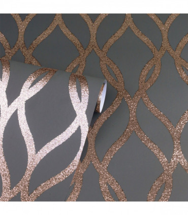 Sequin Trellis Charcoal/Rose Gold sw12