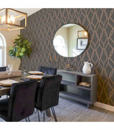 Sequin Trellis Charcoal/Rose Gold sw12