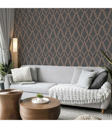 Sequin Trellis Charcoal/Rose Gold sw12