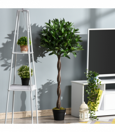 Set Of 2 120cm Artificial Bay Laurel Topiary Trees w/ Pot Fake