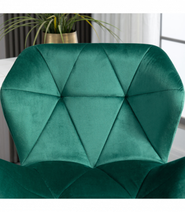 Set Of 2 Luxurious Velvet-Touch Bar Stools w/ Metal Frame Footrest Base Green