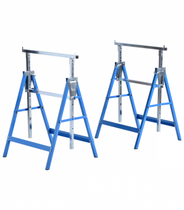 Set Of 2 Steel Adjustable Saw Horses Telescopic Builders Trestle/Bench