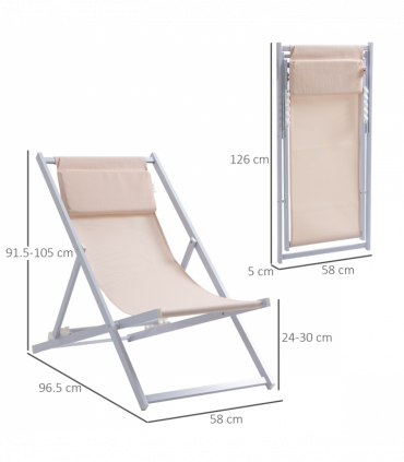Set of 2 Folding  Deck Folding Chairs  Garden Patio Lounger, White