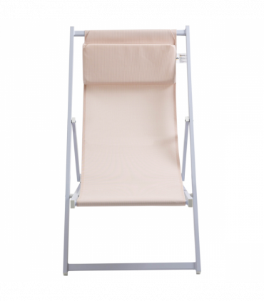 Set of 2 Folding  Deck Folding Chairs  Garden Patio Lounger, White